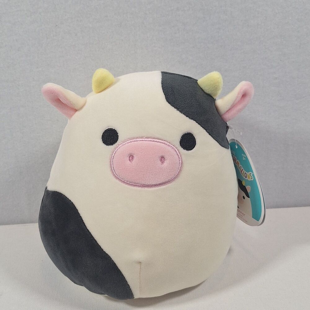 New Squishmallows Kellytoy 8” Connor the Cow Plush Toy with Tags